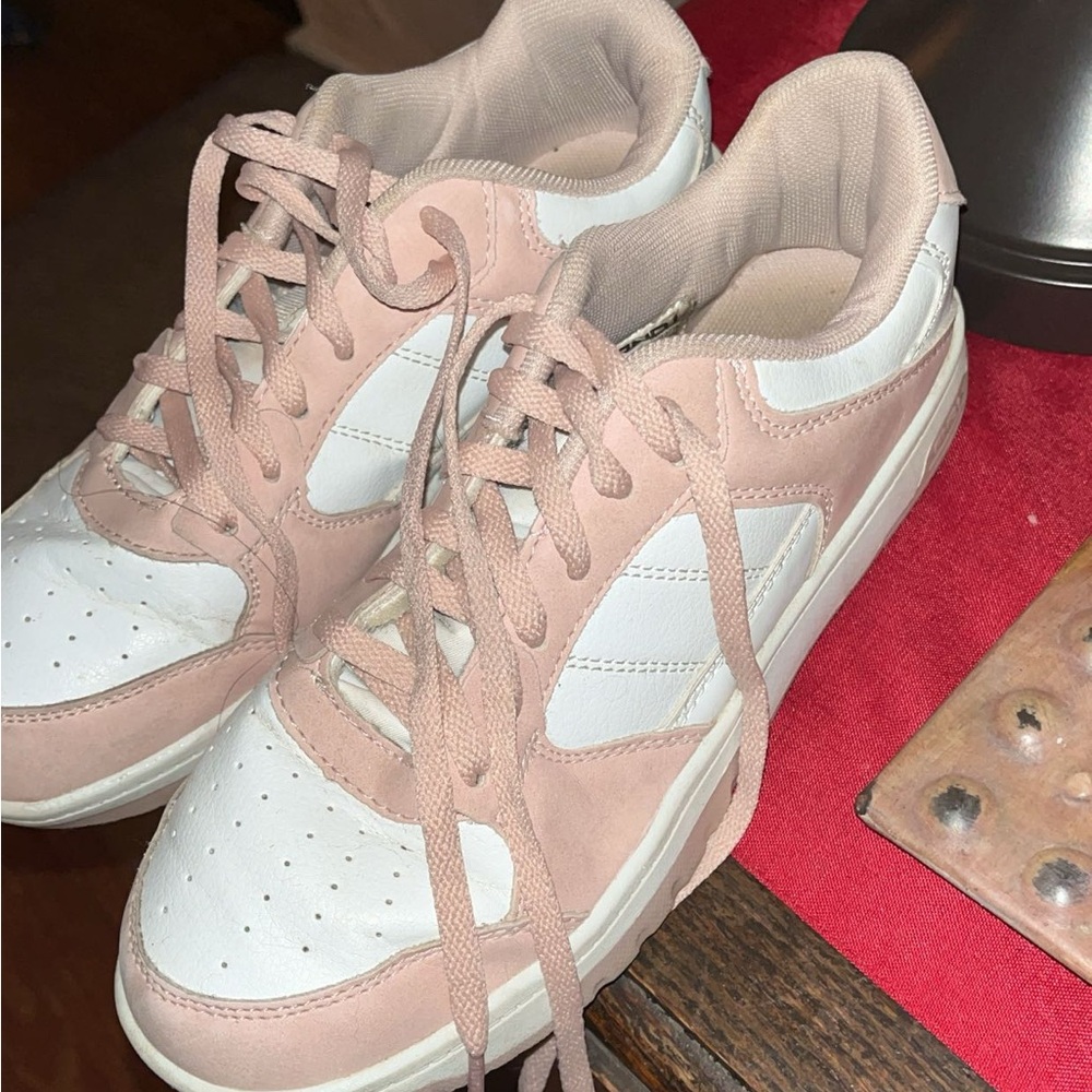 Women's Pink and White Sneakers